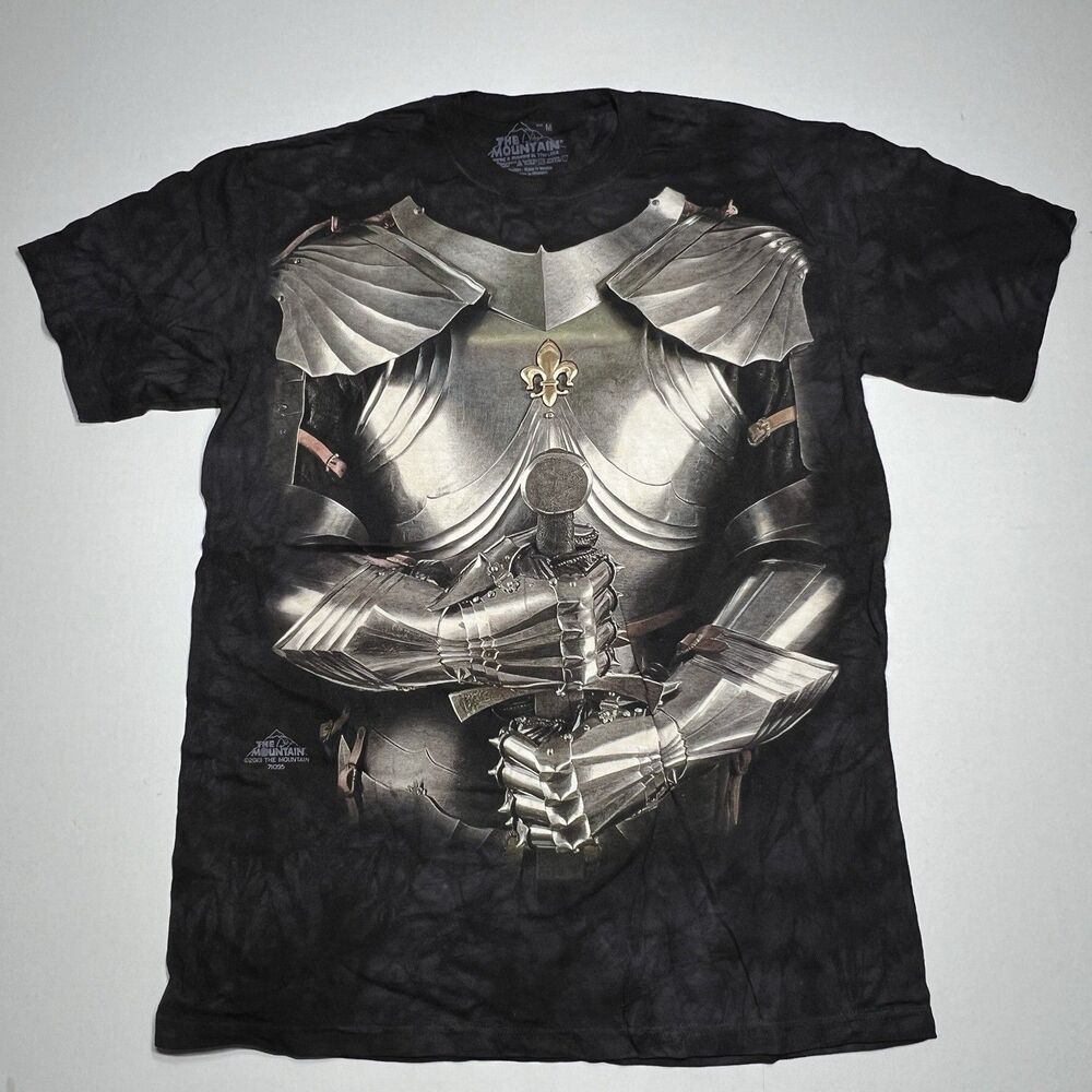 The Mountain Suit Of Armour Black Tie Dye Men’s Tshirt Size M,Medium Dragon Slay